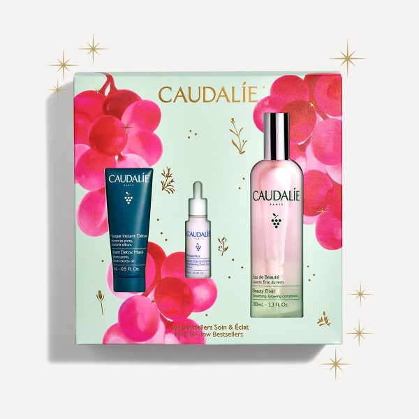 CAUDALIE TRIO BEST SELLERS CUIDADO LUMINOSIDAD AGUA DE BELLEZA XMAS